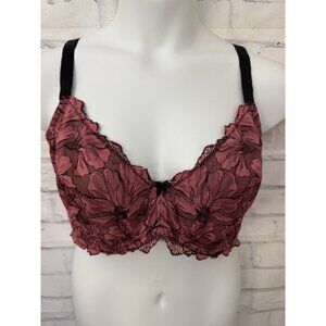 Torrid‎ Curves Bra 48B Balconette Unlined Mauvewood Pink Retro Sexy Underwire